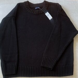 Gap Black Cotton Oversized Sweater